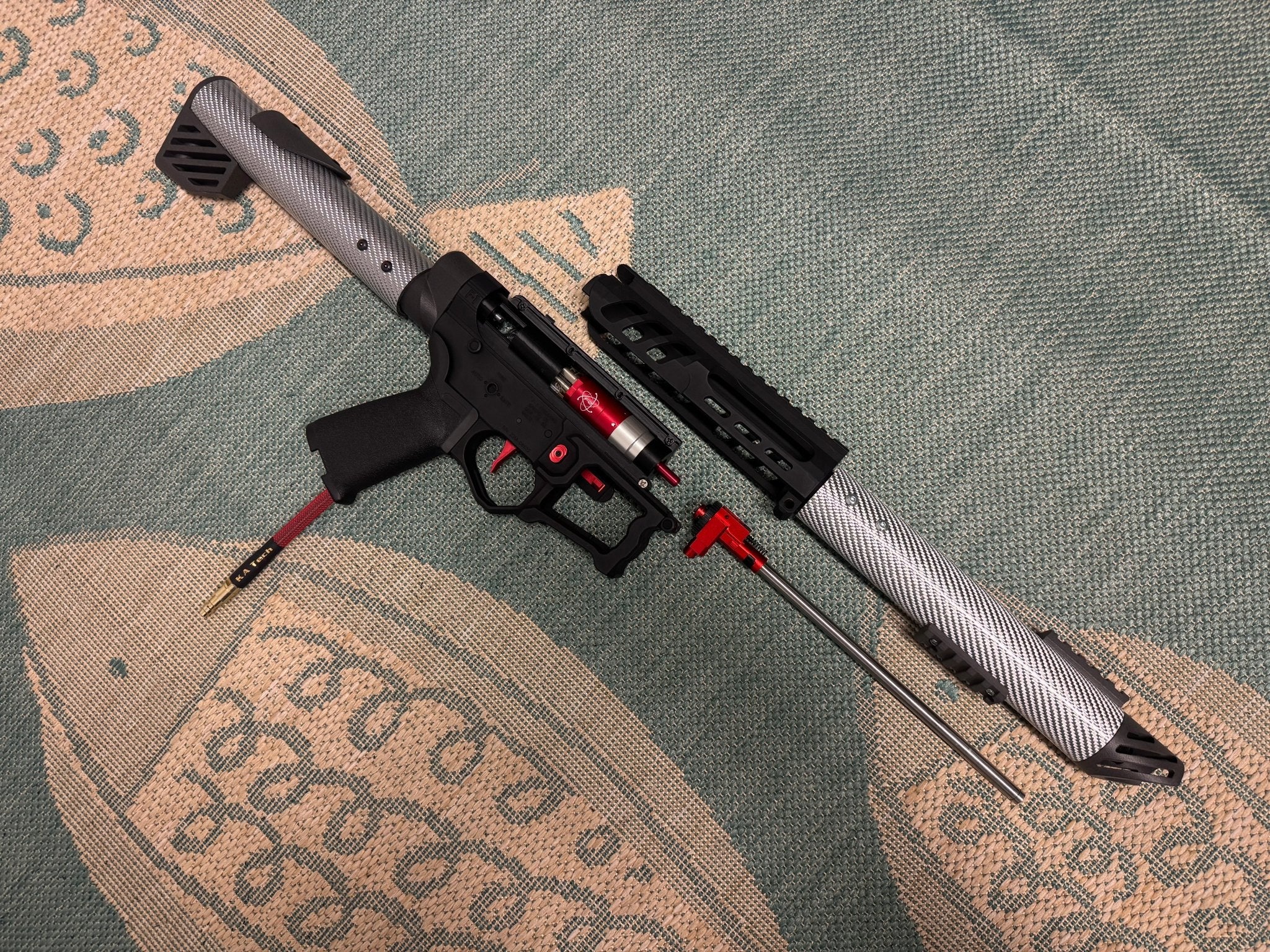 KA Tech Carbon “PennyWise” Skeletonized Polarstar F2 HPA M4 - KA Tech Airsoft - Polarstar F2