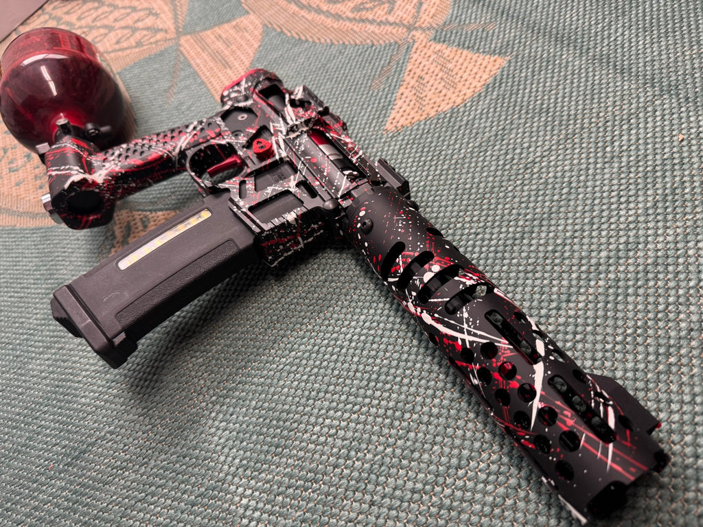 KA Tech MAC Polarstar F2 AR7 V MSG/ESG HPA M4 splatter Cerakoted red/white - KA Tech Airsoft - Polarstar F2