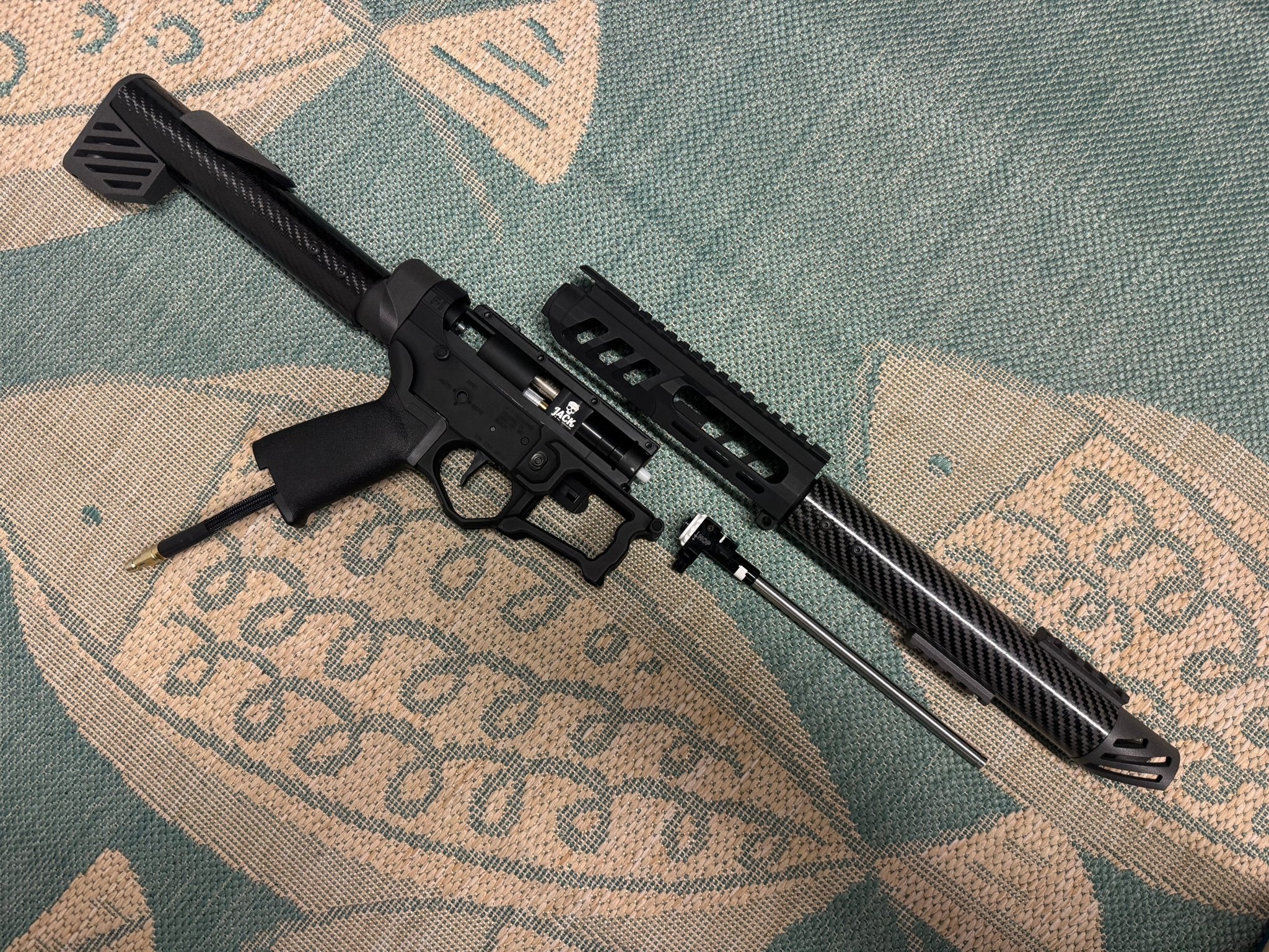 KA Tech Carbon “Blackout” Skeletonized Polarstar Jack HPA M4 - KA Tech Airsoft - Polarstar Jack