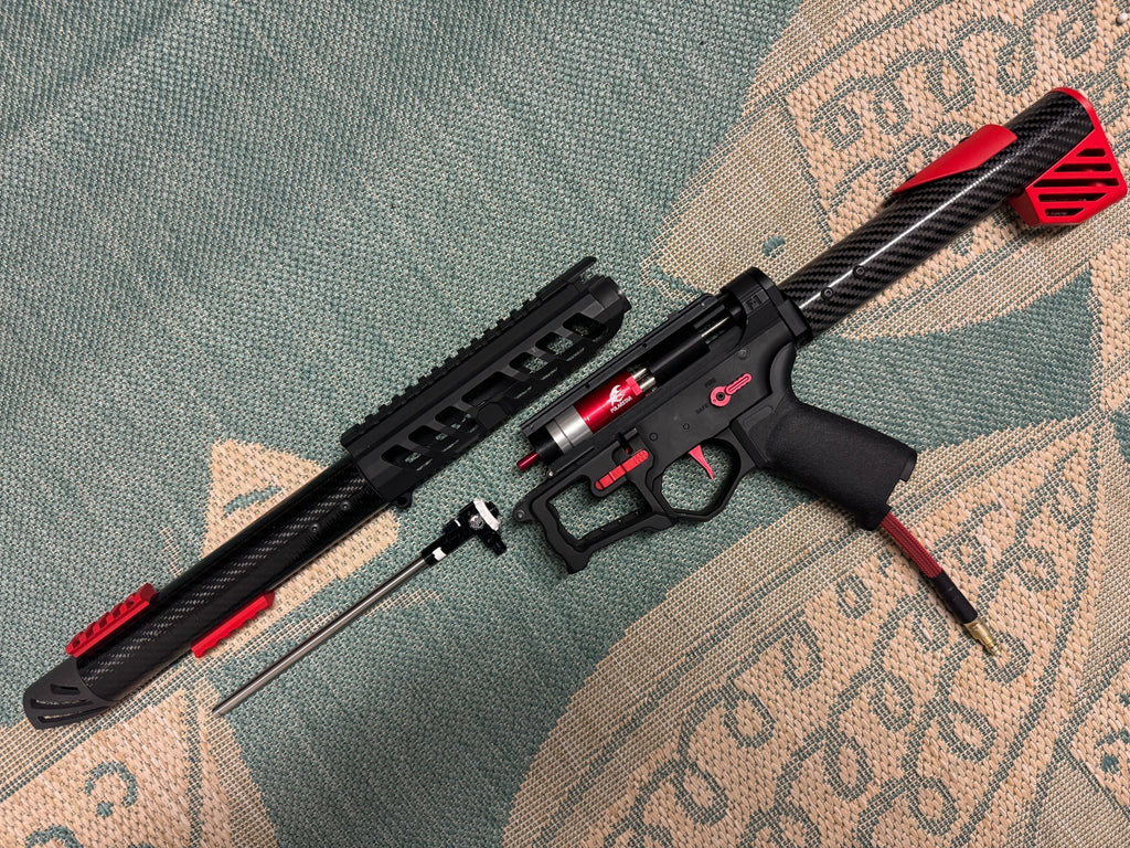 KA Tech Carbon “Ruby” Skeletonized Polarstar F2 HPA M4 “Type 4” - KA Tech Airsoft - Polarstar F2