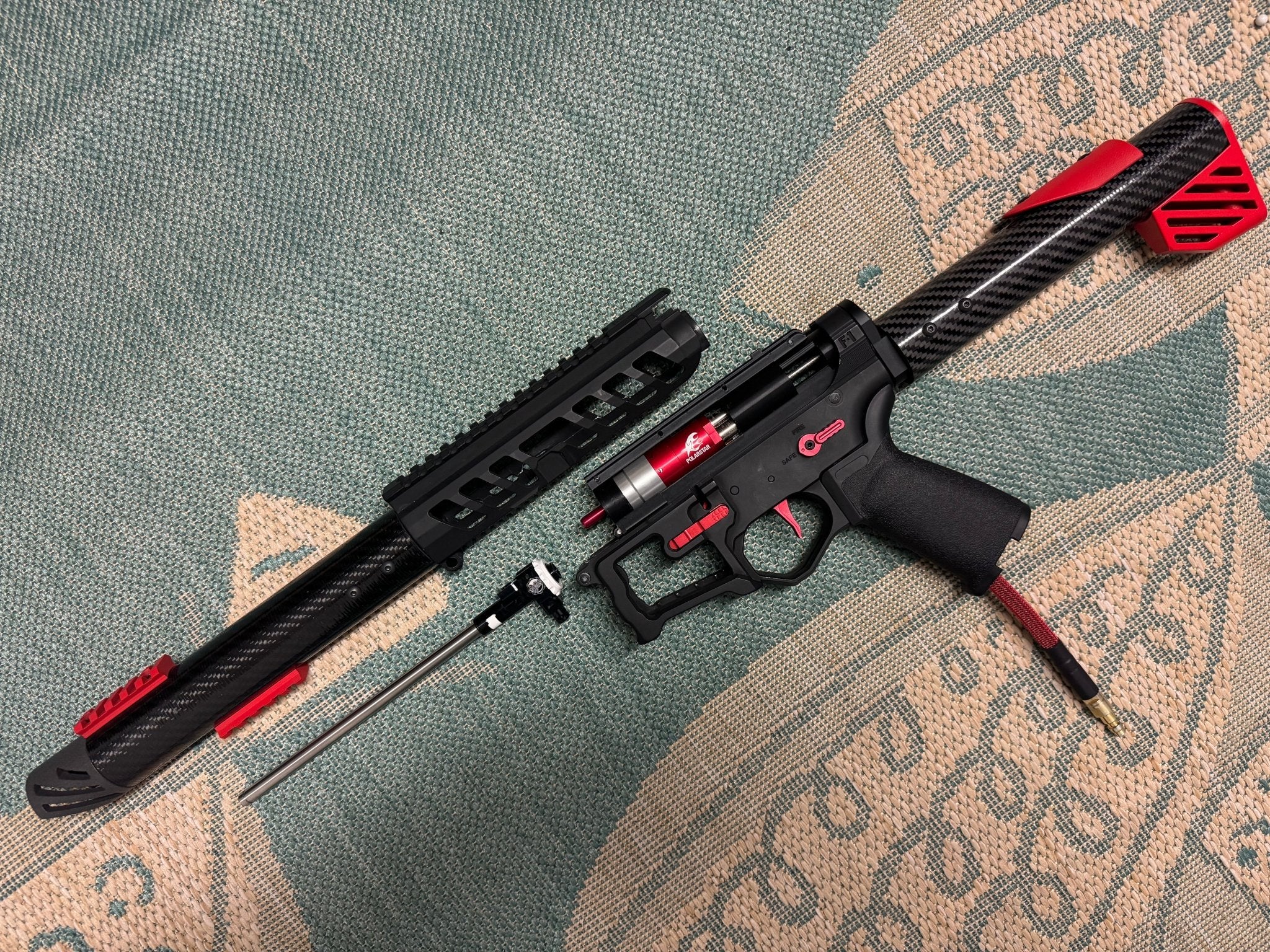 KA Tech Carbon “Ruby” Skeletonized Polarstar F2 HPA M4 “Type 4” - KA Tech Airsoft - Polarstar F2