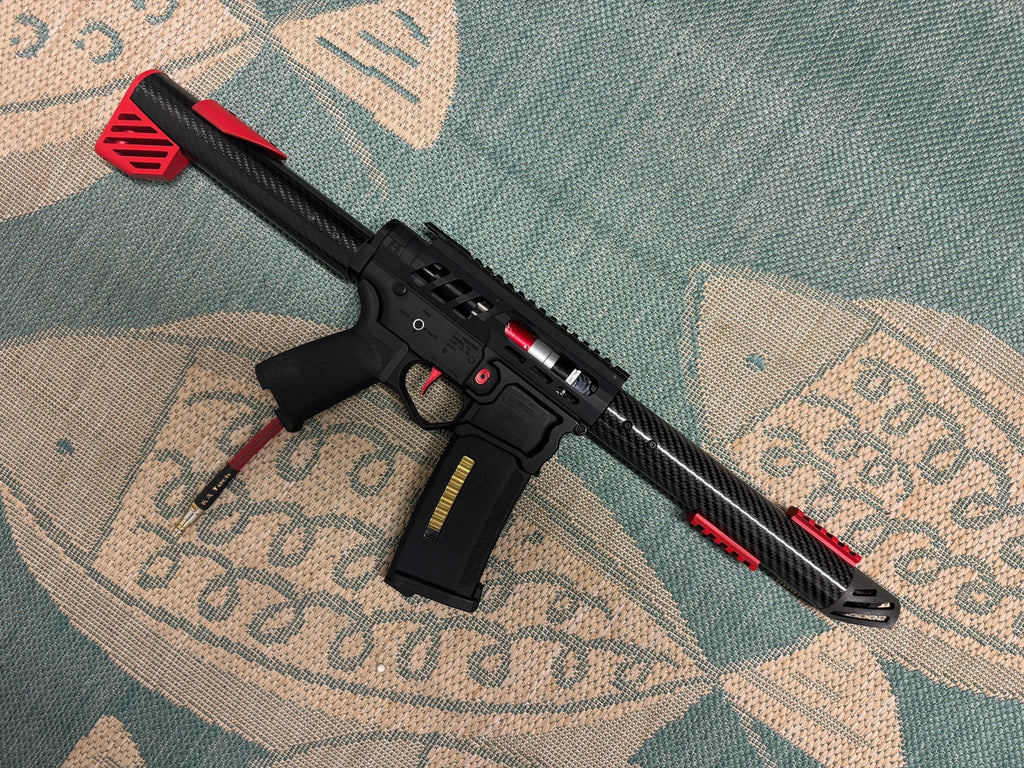 KA Tech Carbon “Ruby” Skeletonized Polarstar F2 HPA M4 “Type 4” - KA Tech Airsoft - Polarstar F2