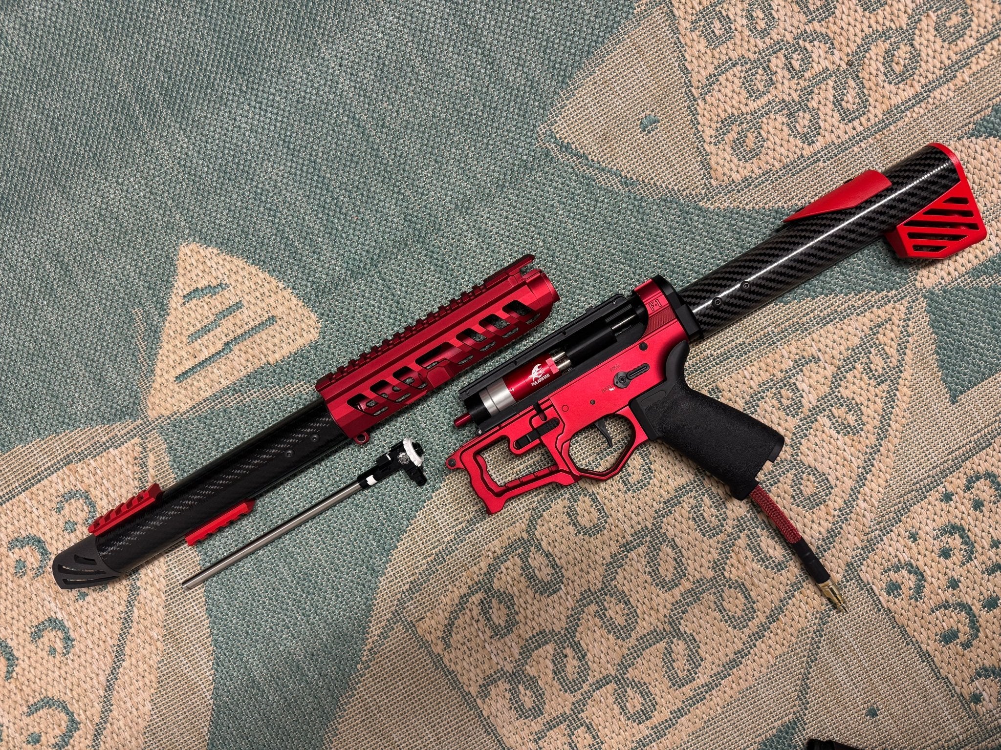 KA Tech Carbon “Ruby” Skeletonized Polarstar F2 HPA M4 “Type 1” - KA Tech Airsoft - Polarstar F2