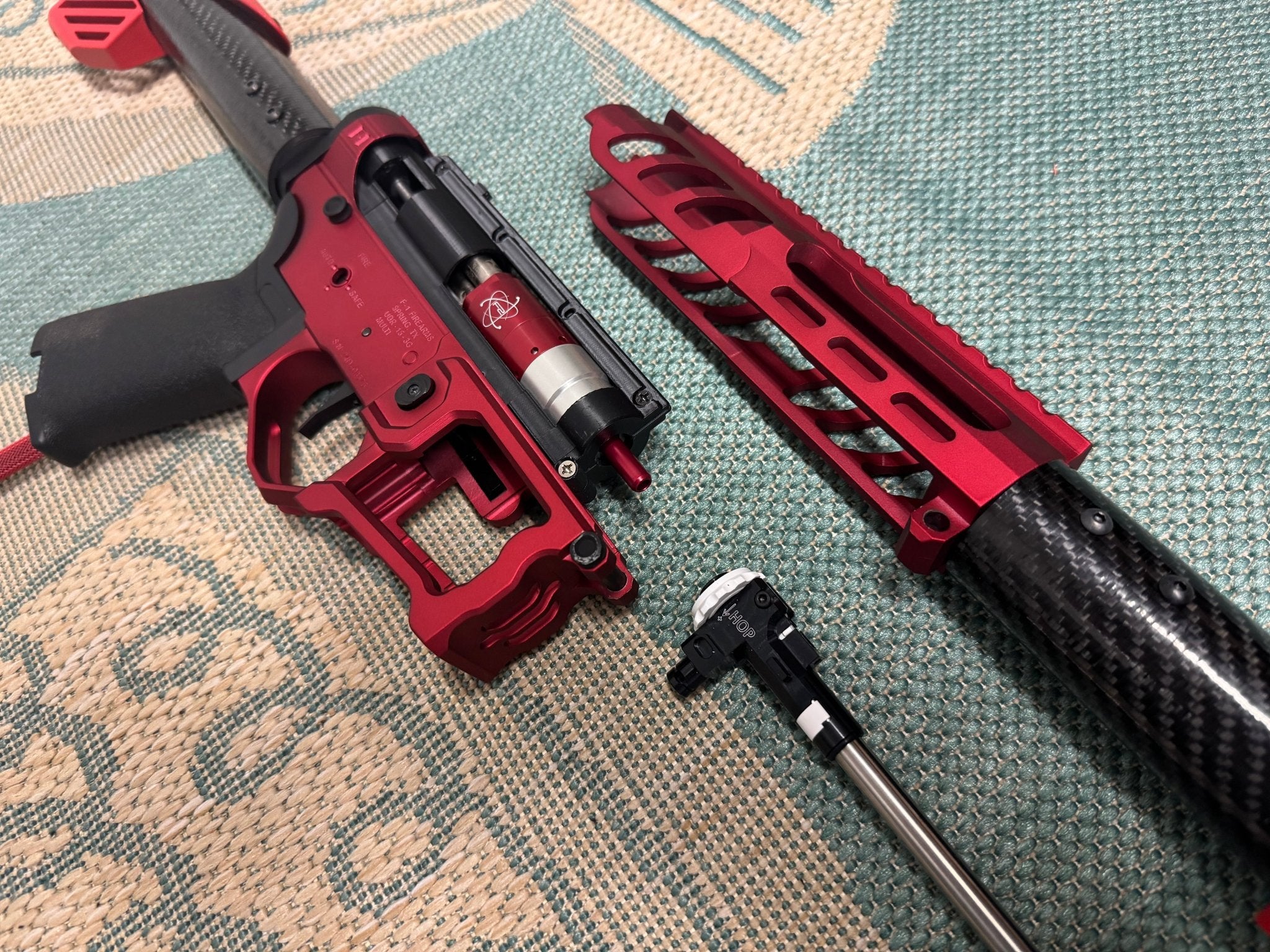 KA Tech Carbon “Ruby” Skeletonized Polarstar F2 HPA M4 “Type 1” - KA Tech Airsoft - Polarstar F2