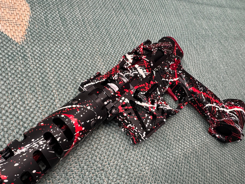 KA Tech MAC Polarstar F2 AR7 V MSG/ESG HPA M4 splatter Cerakoted red/white - KA Tech Airsoft - Polarstar F2