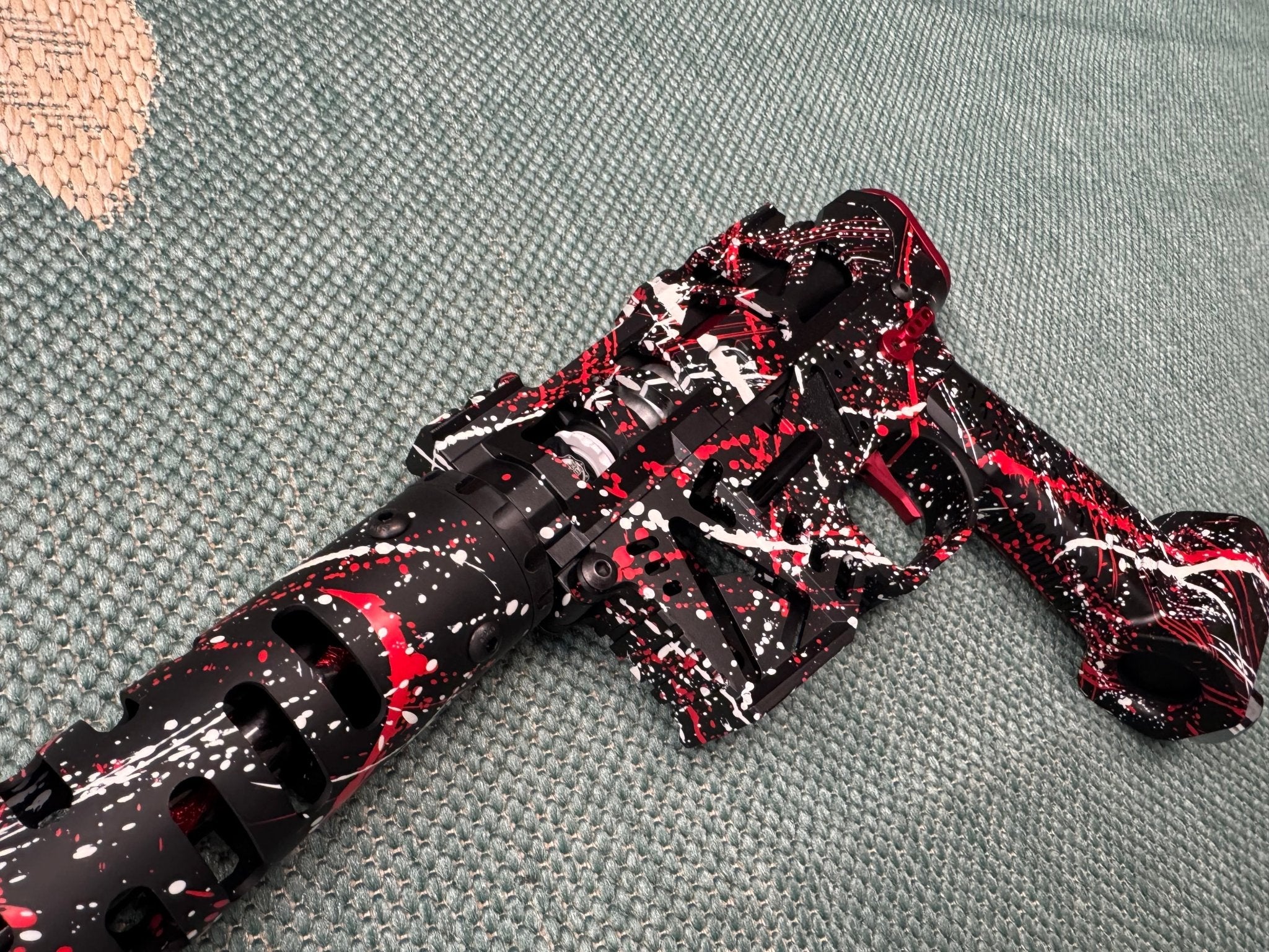 KA Tech MAC Polarstar F2 AR7 V MSG/ESG HPA M4 splatter Cerakoted red/white - KA Tech Airsoft - Polarstar F2