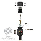 Turbine Pro Regulator - Long Body - Adjustable & Rotational - Black - KA Tech Airsoft - Tank Regulator
