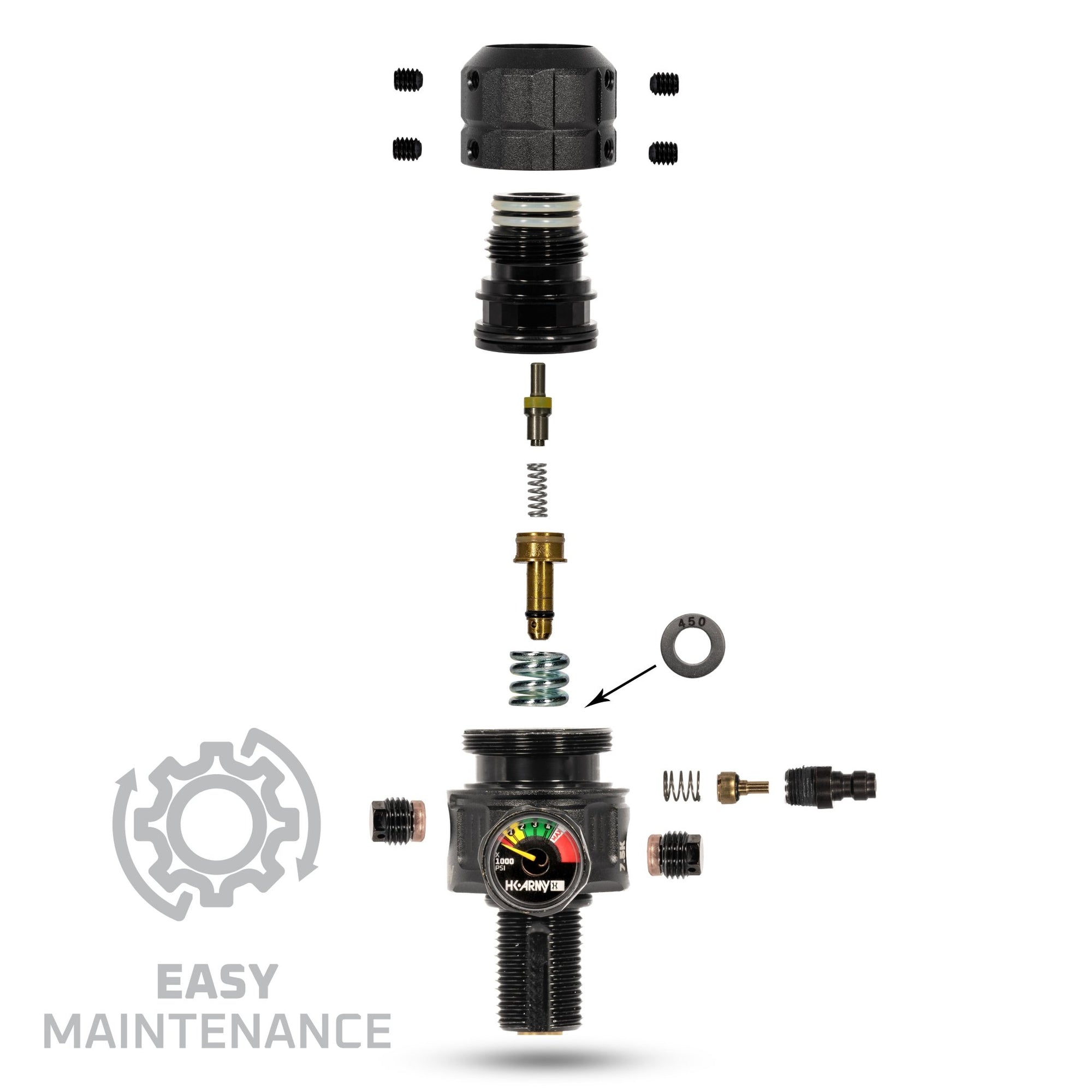 Turbine Pro Regulator - Adjustable & Rotational - Black - KA Tech Airsoft - Tank Regulator