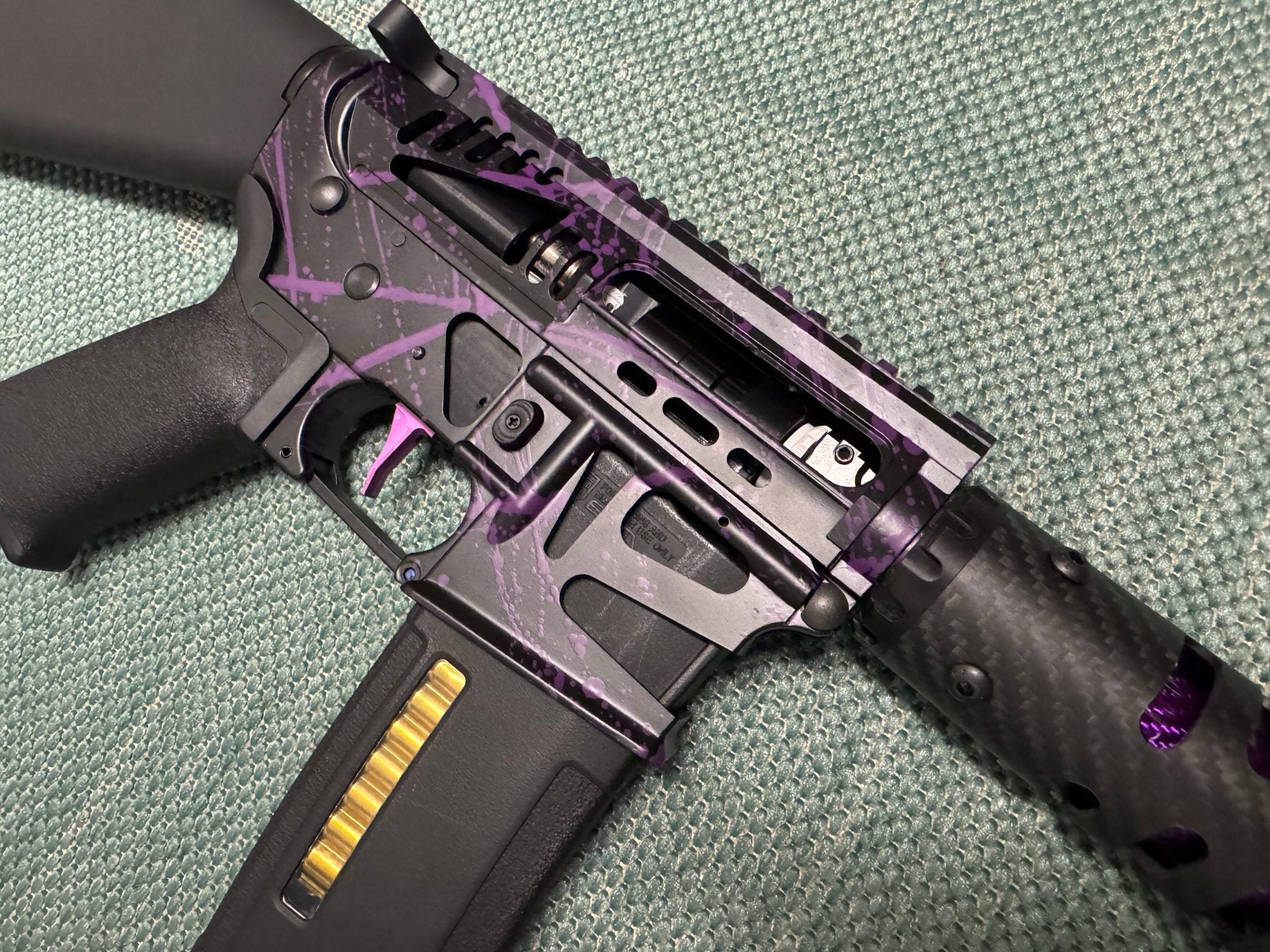 KA Tech MAC Polarstars F2 AR8 HPA M4 Stuby Type 5 Skeletonized Cerakote Splatter - KA Tech Airsoft - Polarstar F2