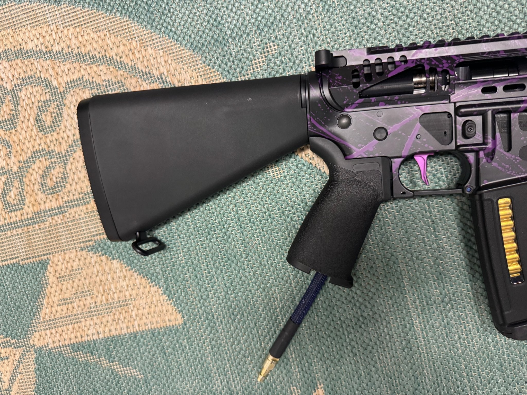 KA Tech MAC Polarstars F2 AR8 HPA M4 Stuby Type 5 Skeletonized Cerakote Splatter - KA Tech Airsoft - Polarstar F2