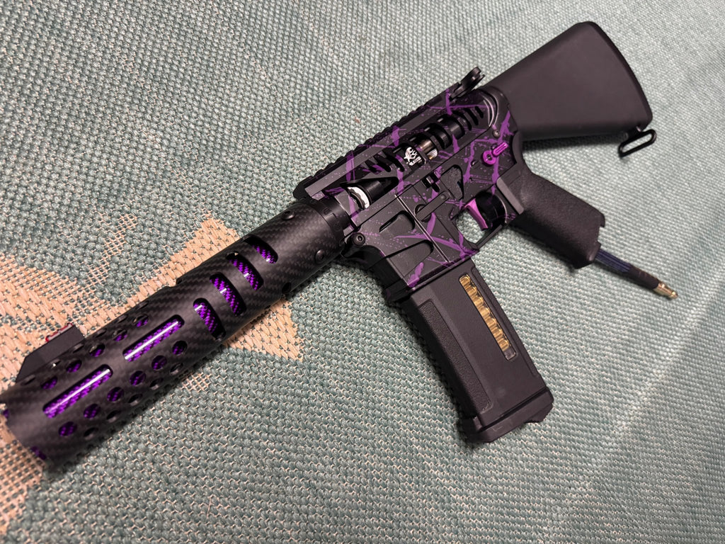 KA Tech MAC Polarstars F2 AR8 HPA M4 Stuby Type 5 Skeletonized Cerakote Splatter - KA Tech Airsoft - Polarstar F2