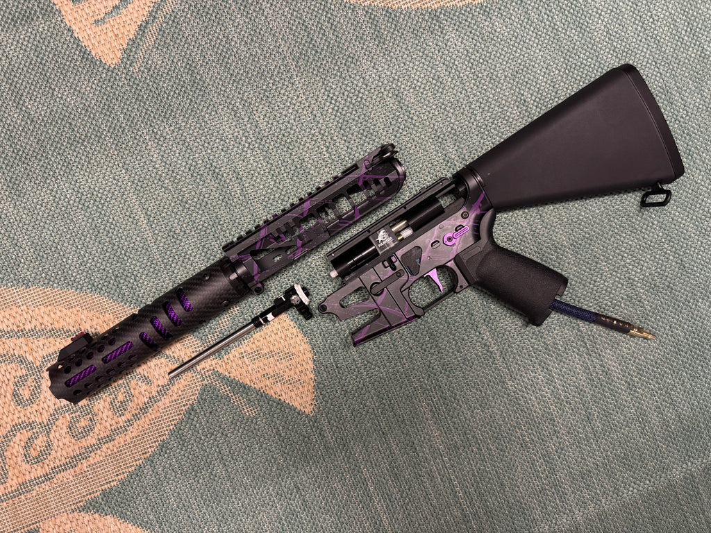 KA Tech MAC Polarstars F2 AR8 HPA M4 Stuby Type 5 Skeletonized Cerakote Splatter - KA Tech Airsoft - Polarstar F2