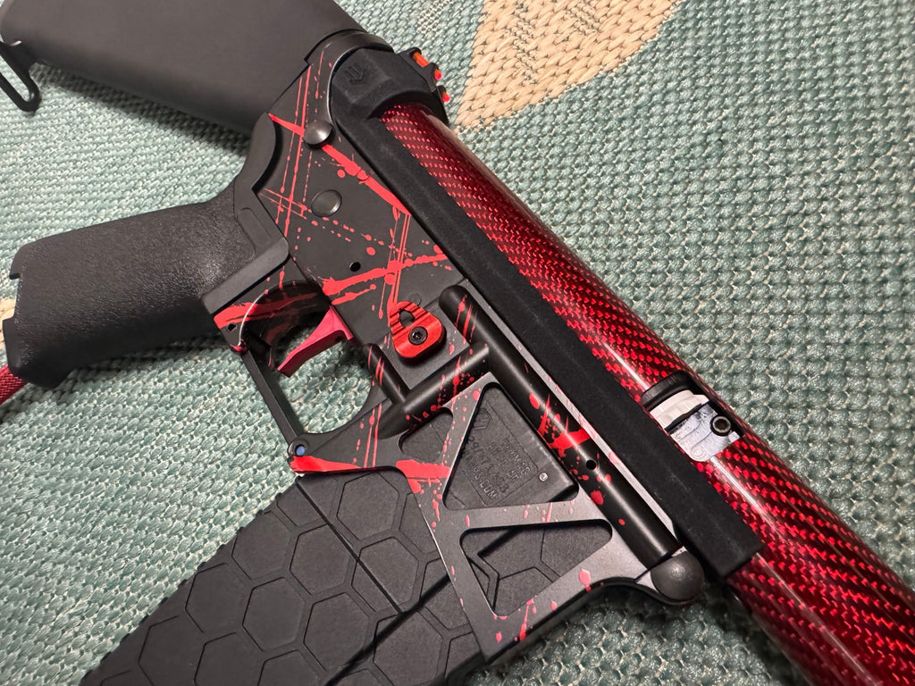 KA Tech MAC Polarstars F2 AR8 HPA M4 Stuby Type 3 Skeletonized Cerakote Splatter - KA Tech Airsoft - Polarstar F2