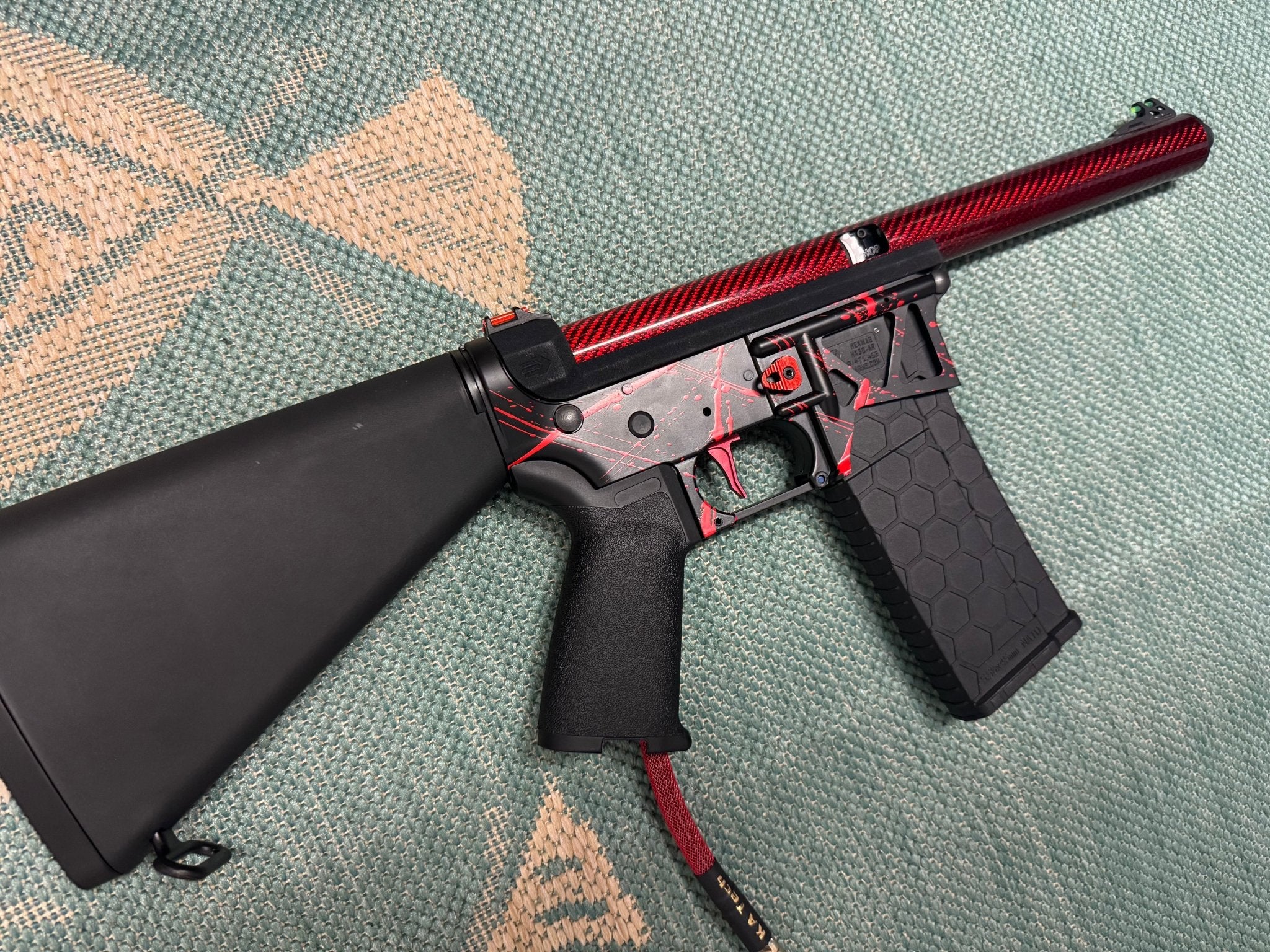 KA Tech MAC Polarstars F2 AR8 HPA M4 Stuby Type 3 Skeletonized Cerakote Splatter - KA Tech Airsoft - Polarstar F2