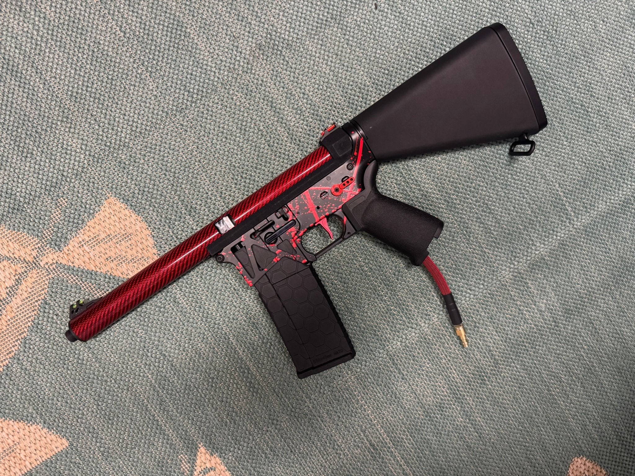 KA Tech MAC Polarstars F2 AR8 HPA M4 Stuby Type 3 Skeletonized Cerakote Splatter - KA Tech Airsoft - Polarstar F2