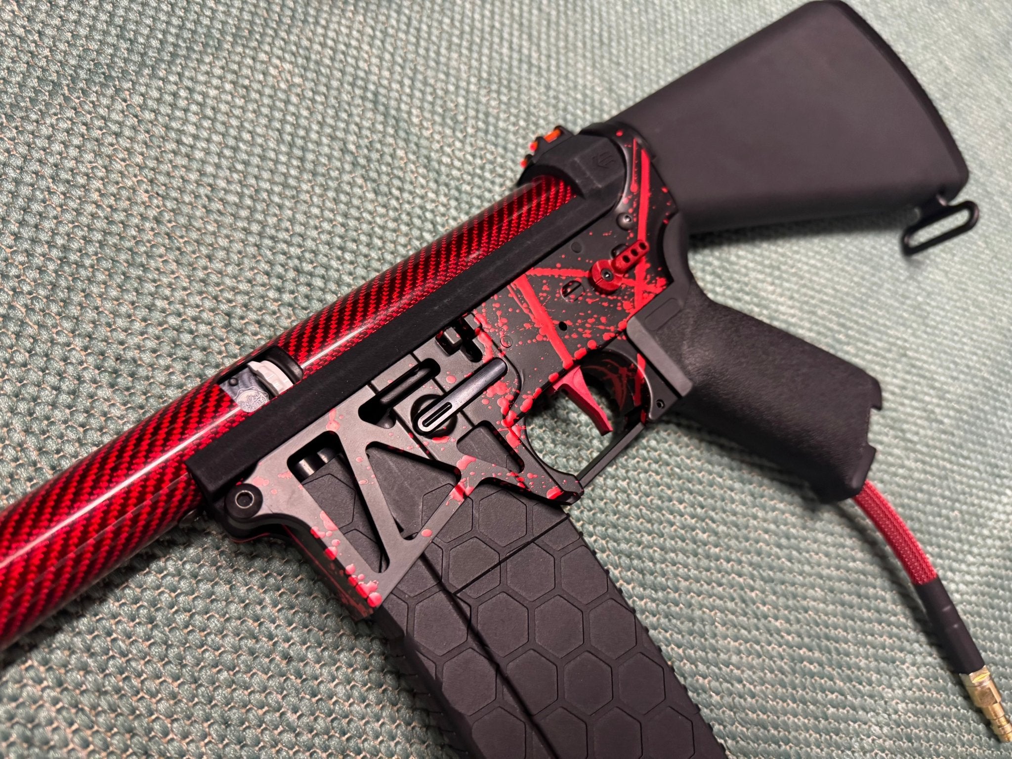 KA Tech MAC Polarstars F2 AR8 HPA M4 Stuby Type 3 Skeletonized Cerakote Splatter - KA Tech Airsoft - Polarstar F2