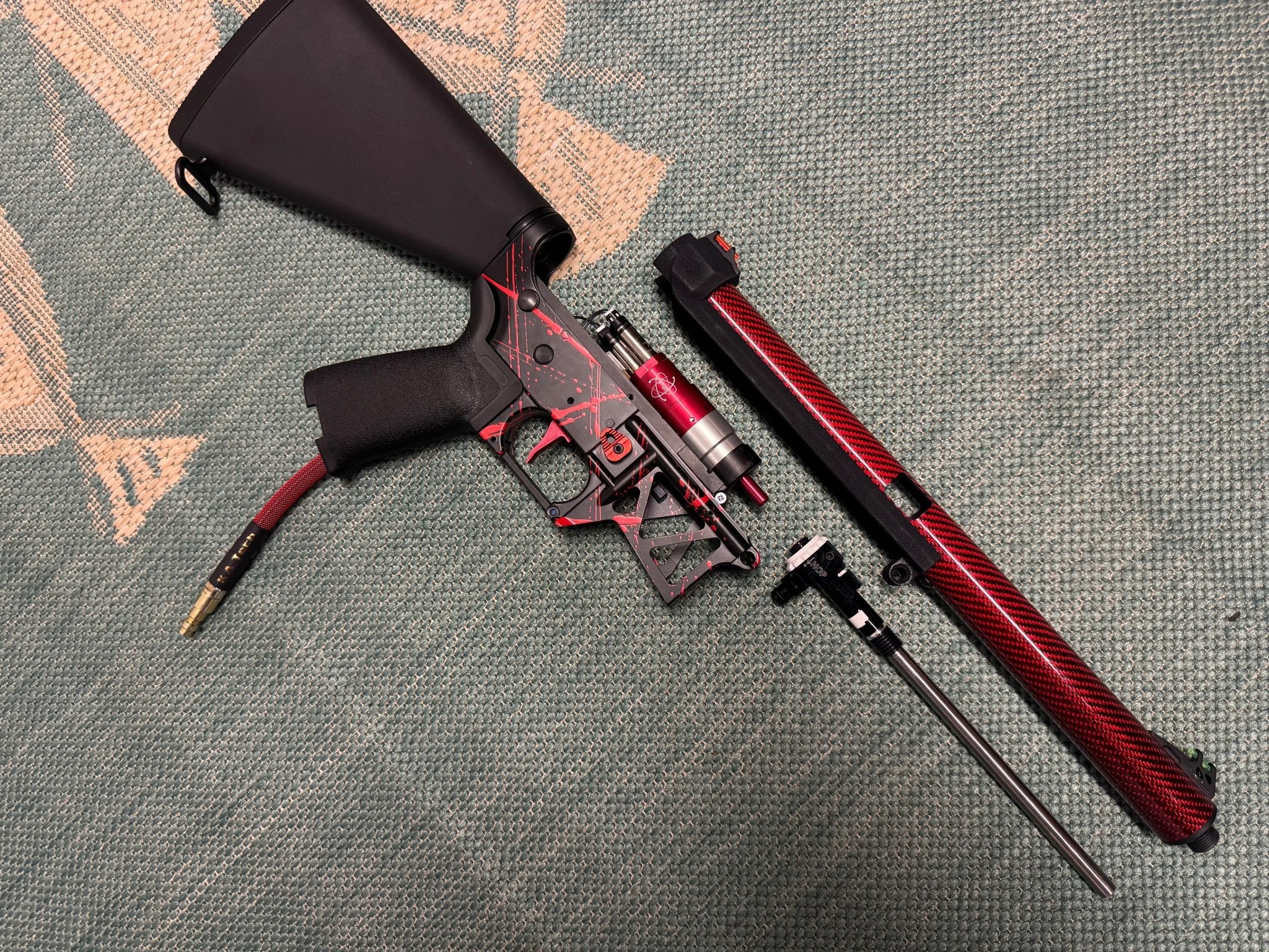 KA Tech MAC Polarstars F2 AR8 HPA M4 Stuby Type 3 Skeletonized Cerakote Splatter - KA Tech Airsoft - Polarstar F2