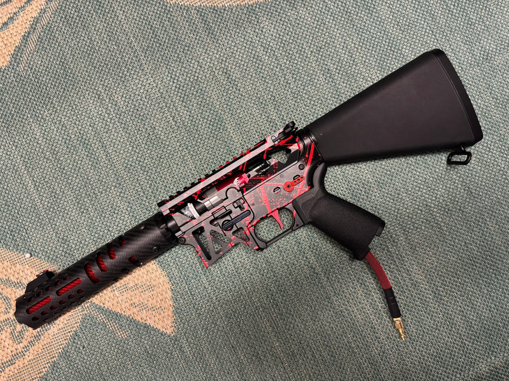 KA Tech MAC Polarstars F2 AR8 HPA M4 Stuby Type 3 Skeletonized Cerakote Splatter - KA Tech Airsoft - Polarstar F2