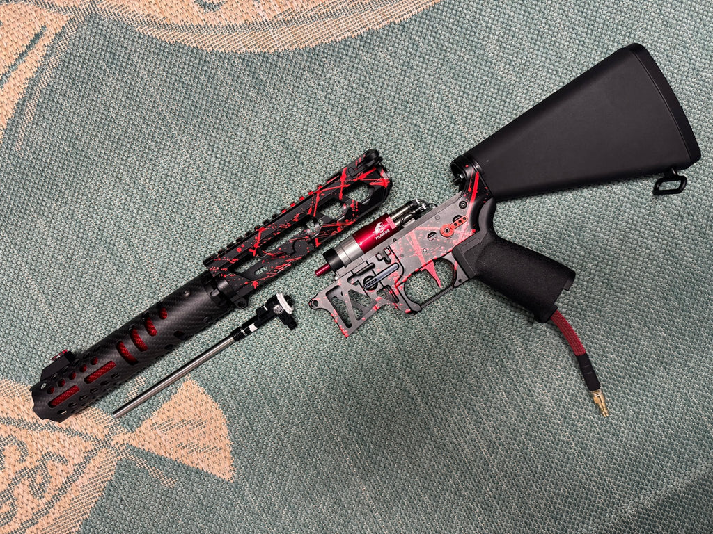 KA Tech MAC Polarstars F2 AR8 HPA M4 Stuby Type 3 Skeletonized Cerakote Splatter - KA Tech Airsoft - Polarstar F2