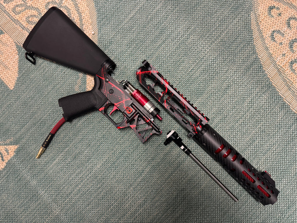 KA Tech MAC Polarstars F2 AR8 HPA M4 Stuby Type 3 Skeletonized Cerakote Splatter - KA Tech Airsoft - Polarstar F2