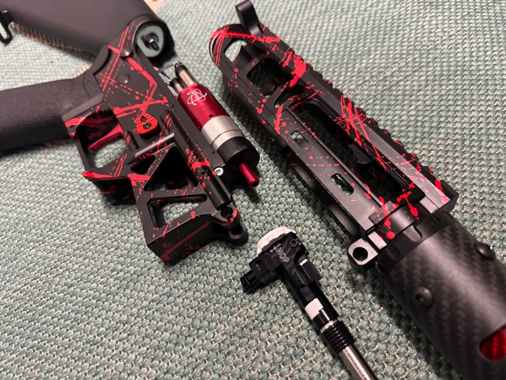 KA Tech MAC Polarstars F2 AR8 HPA M4 Stuby Type 3 Skeletonized Cerakote Splatter - KA Tech Airsoft - Polarstar F2
