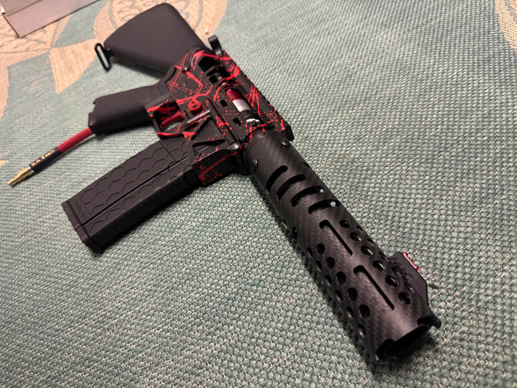 KA Tech MAC Polarstars F2 AR8 HPA M4 Stuby Type 3 Skeletonized Cerakote Splatter - KA Tech Airsoft - Polarstar F2