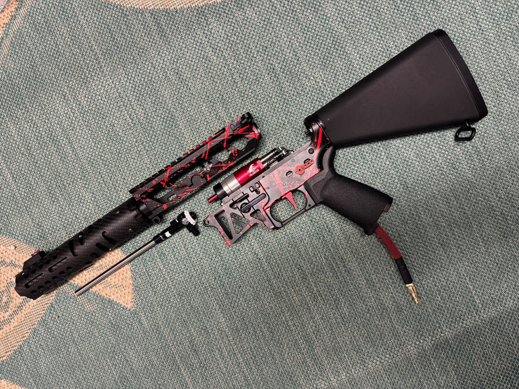KA Tech MAC Polarstars F2 AR8 HPA M4 Stuby Type 3 Skeletonized Cerakote Splatter - KA Tech Airsoft - Polarstar F2