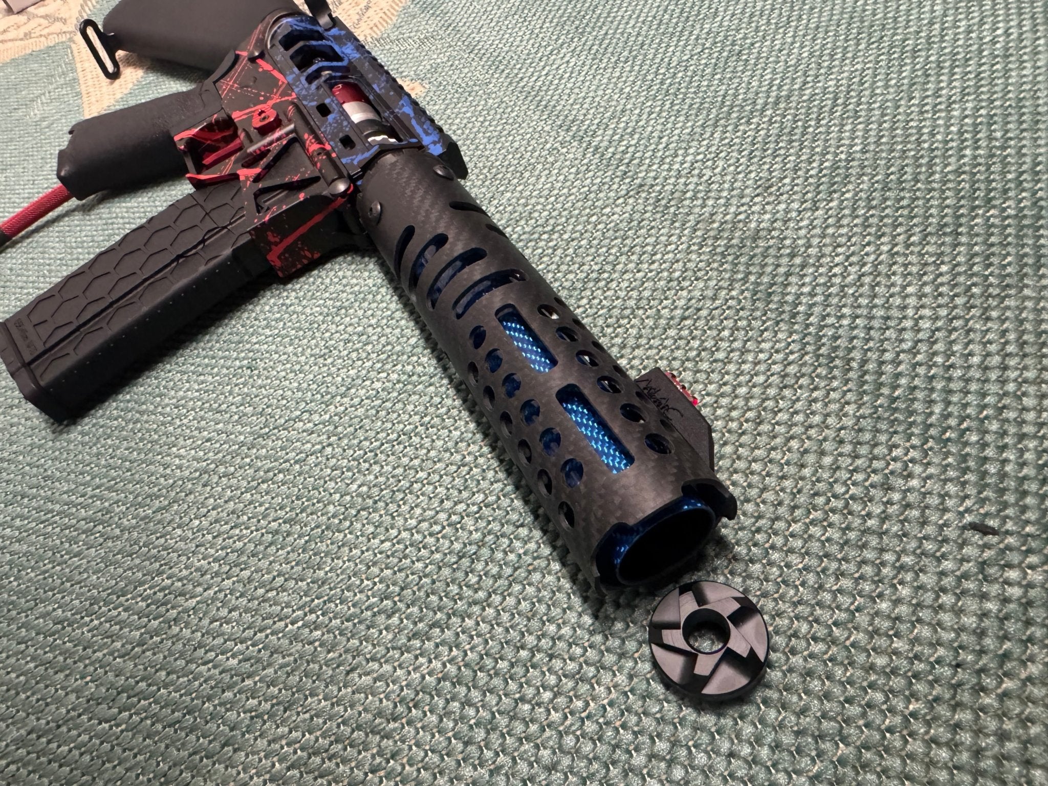 KA Tech MAC Polarstars F2 AR8 HPA M4 Stuby Type 3 Skeletonized Cerakote Splatter - KA Tech Airsoft - Polarstar F2