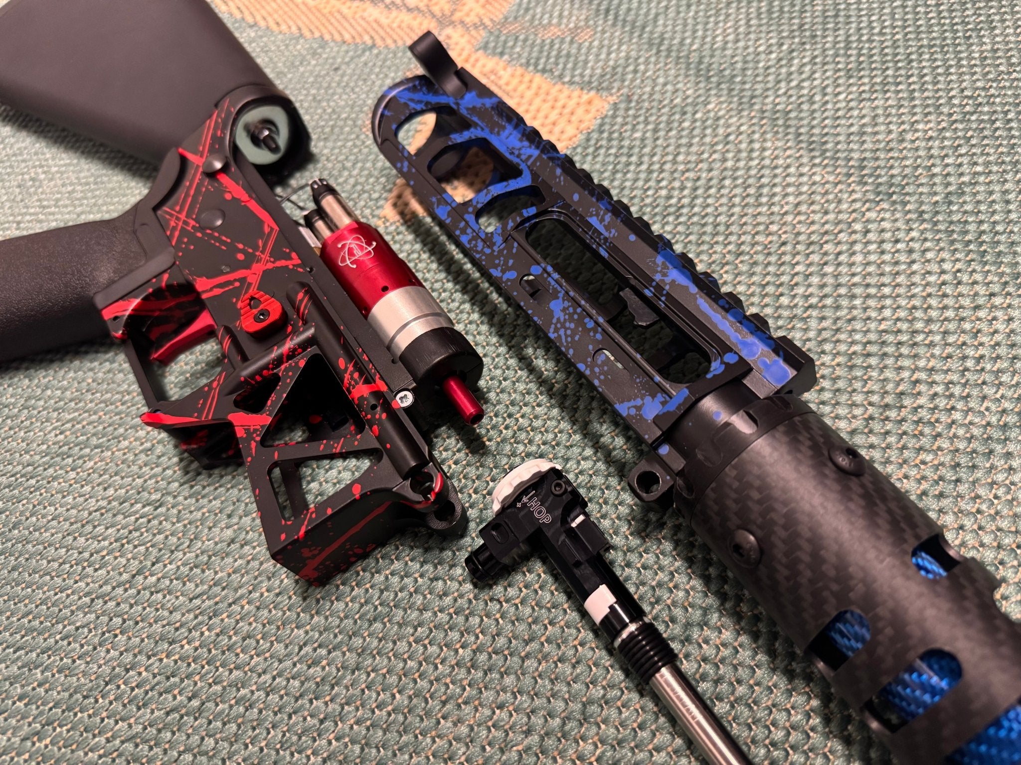 KA Tech MAC Polarstars F2 AR8 HPA M4 Stuby Type 3 Skeletonized Cerakote Splatter - KA Tech Airsoft - Polarstar F2
