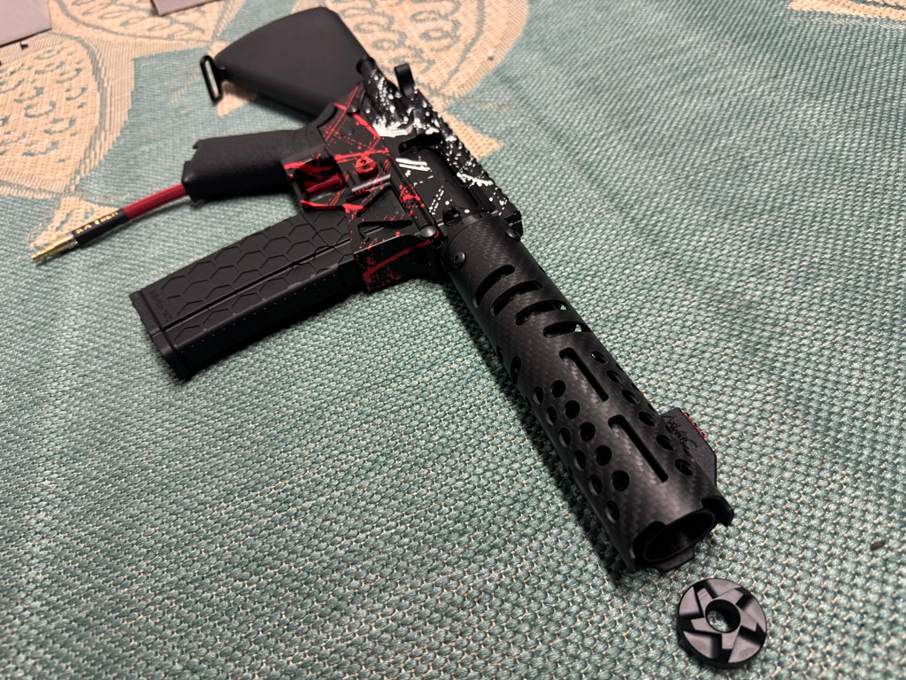 KA Tech MAC Polarstars F2 AR8 HPA M4 Stuby Type 3 Skeletonized Cerakote Splatter - KA Tech Airsoft - Polarstar F2