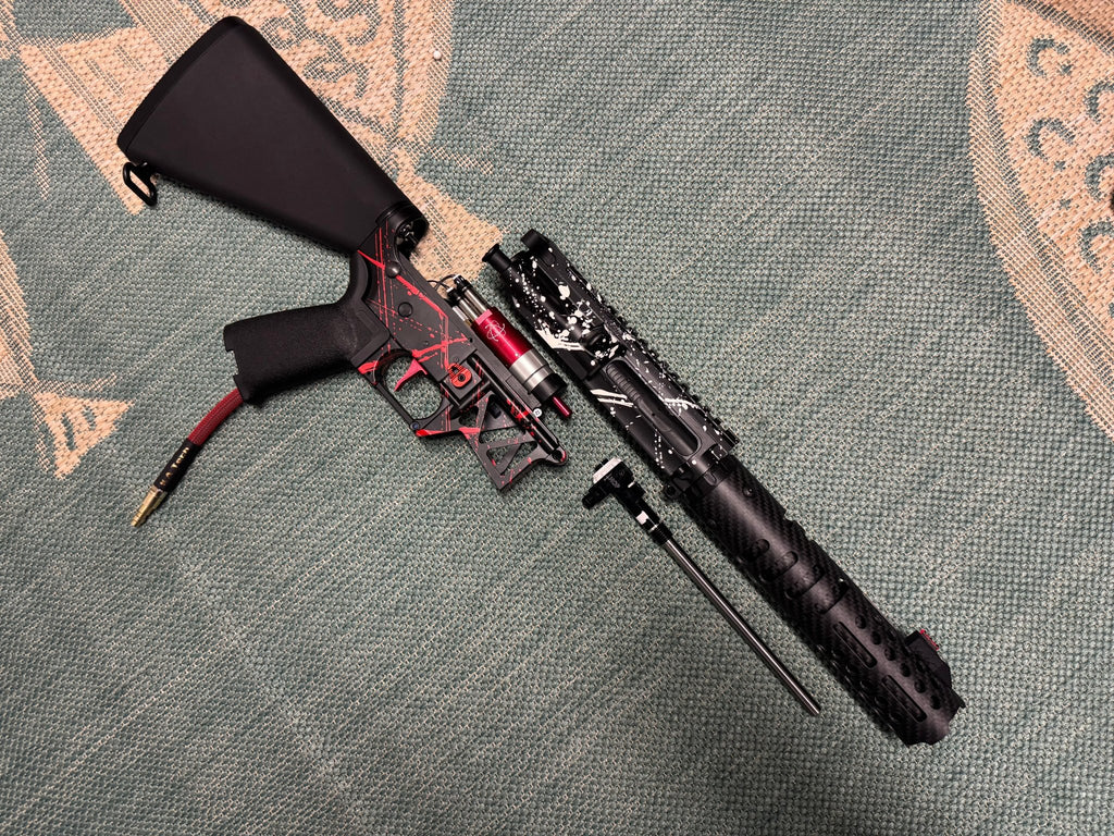 KA Tech MAC Polarstars F2 AR8 HPA M4 Stuby Type 3 Skeletonized Cerakote Splatter - KA Tech Airsoft - Polarstar F2