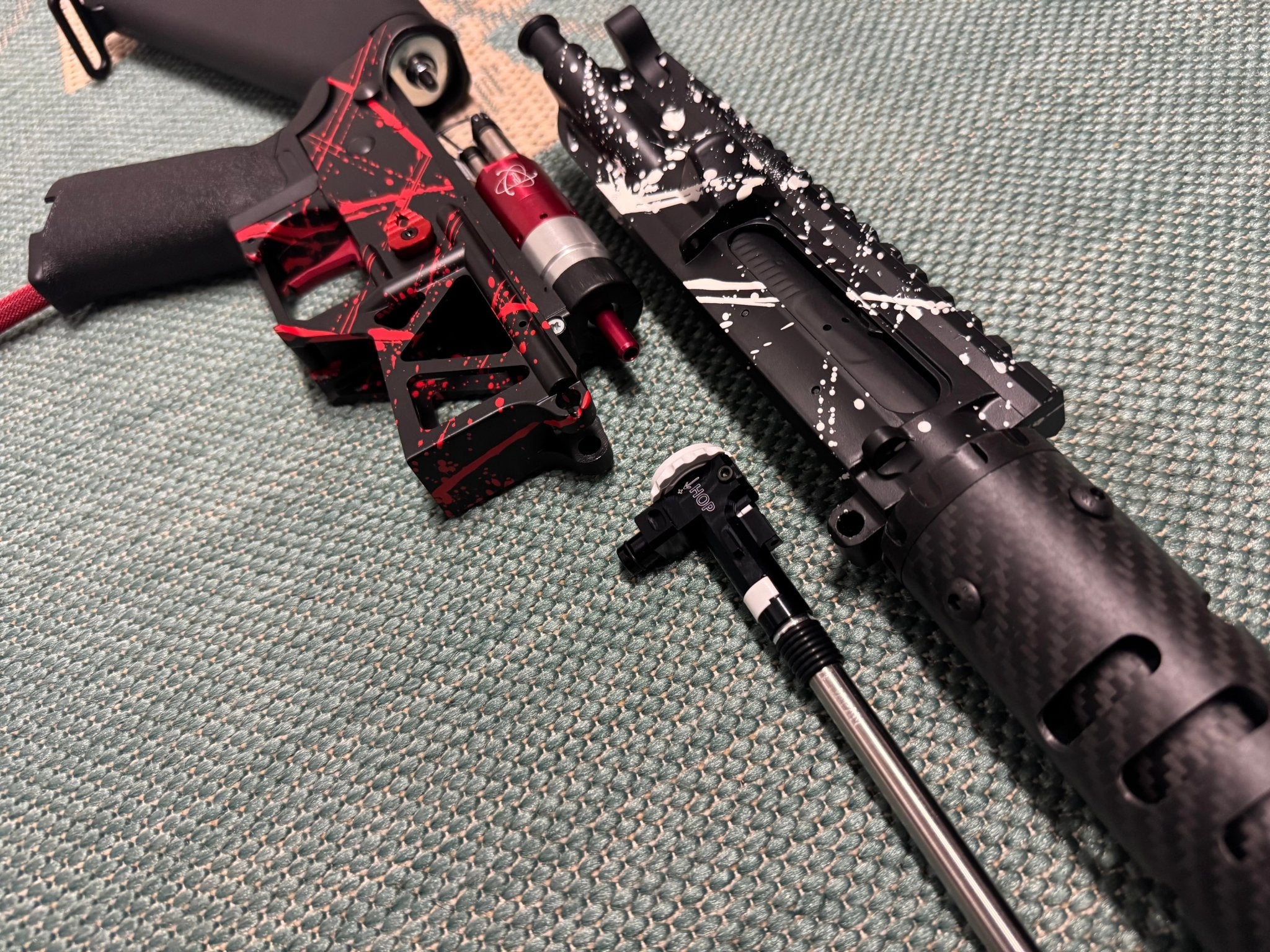 KA Tech MAC Polarstars F2 AR8 HPA M4 Stuby Type 3 Skeletonized Cerakote Splatter - KA Tech Airsoft - Polarstar F2