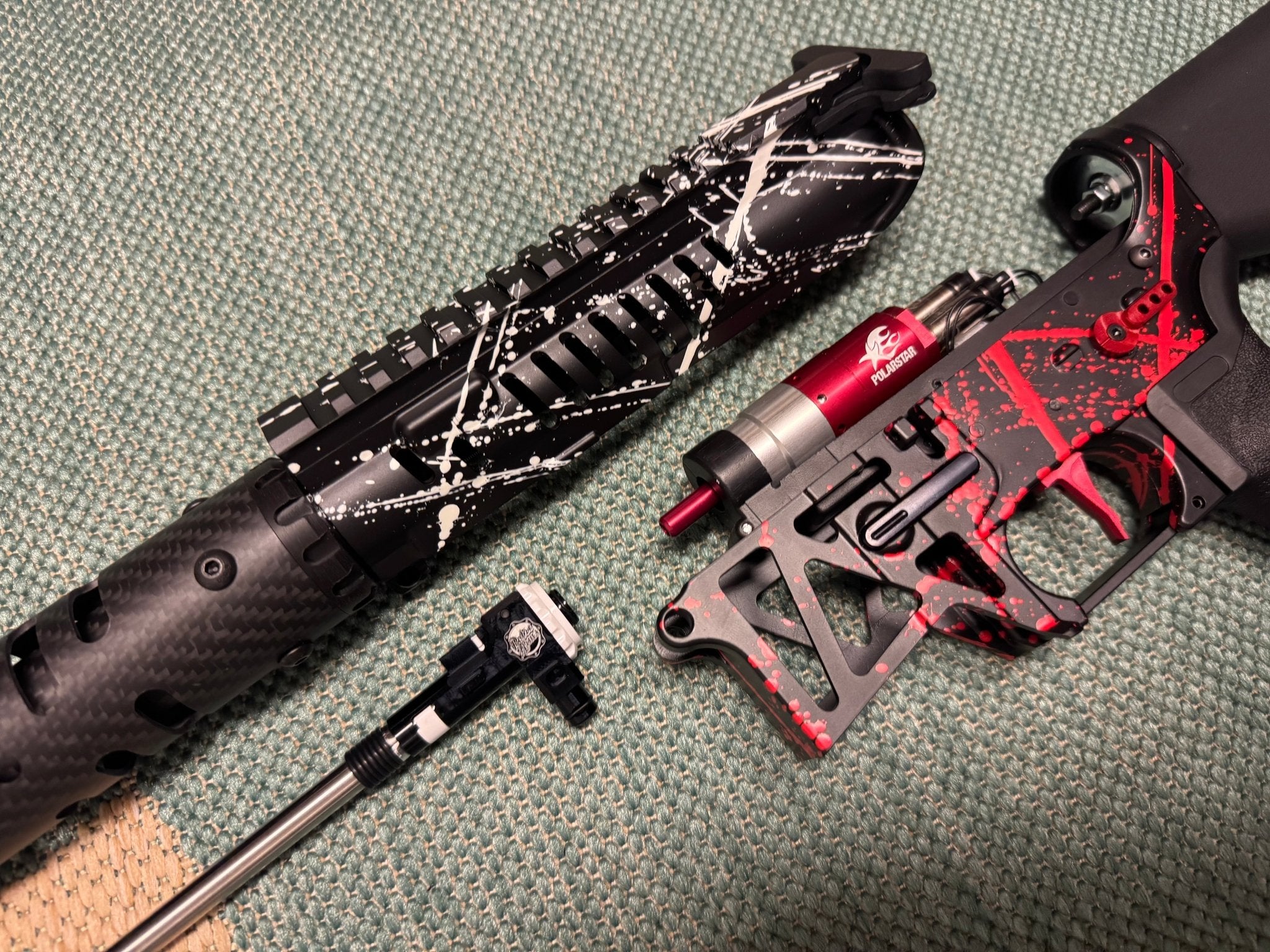 KA Tech MAC Polarstars F2 AR8 HPA M4 Stuby Type 3 Skeletonized Cerakote Splatter - KA Tech Airsoft - Polarstar F2