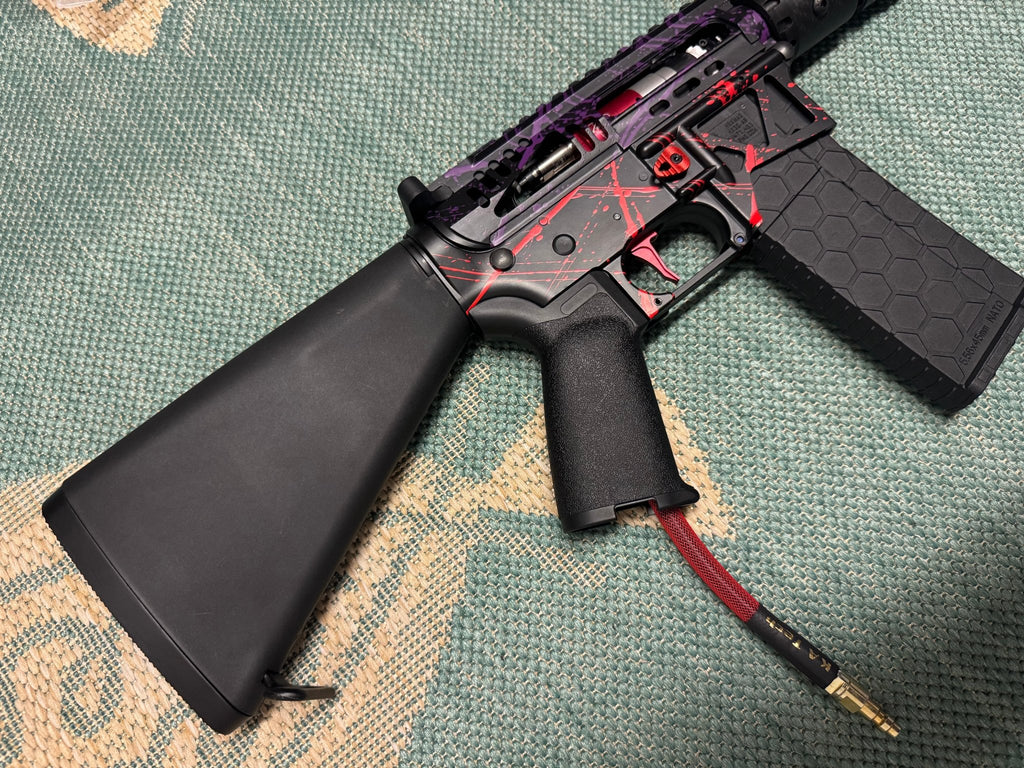 KA Tech MAC Polarstars F2 AR8 HPA M4 Stuby Type 3 Skeletonized Cerakote Splatter - KA Tech Airsoft - Polarstar F2