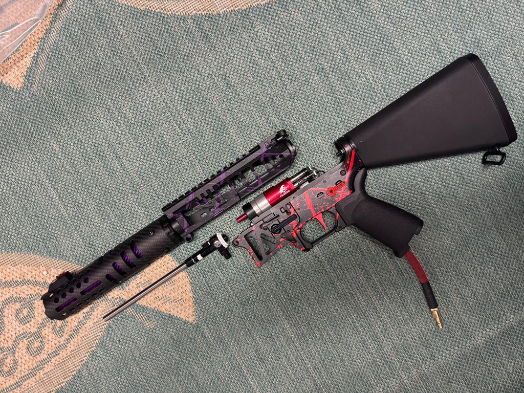 KA Tech MAC Polarstars F2 AR8 HPA M4 Stuby Type 3 Skeletonized Cerakote Splatter - KA Tech Airsoft - Polarstar F2