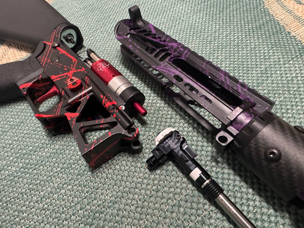 KA Tech MAC Polarstars F2 AR8 HPA M4 Stuby Type 3 Skeletonized Cerakote Splatter - KA Tech Airsoft - Polarstar F2