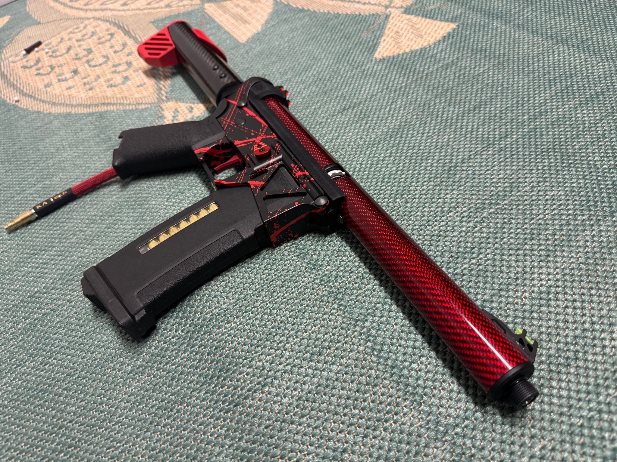 KA Tech MAC Polarstars F2 AR8 HPA M4 Carbon Type 3 Skeletonized Cerakote Splatter - KA Tech Airsoft - Polarstar F2