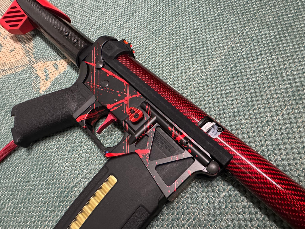 KA Tech MAC Polarstars F2 AR8 HPA M4 Carbon Type 3 Skeletonized Cerakote Splatter - KA Tech Airsoft - Polarstar F2