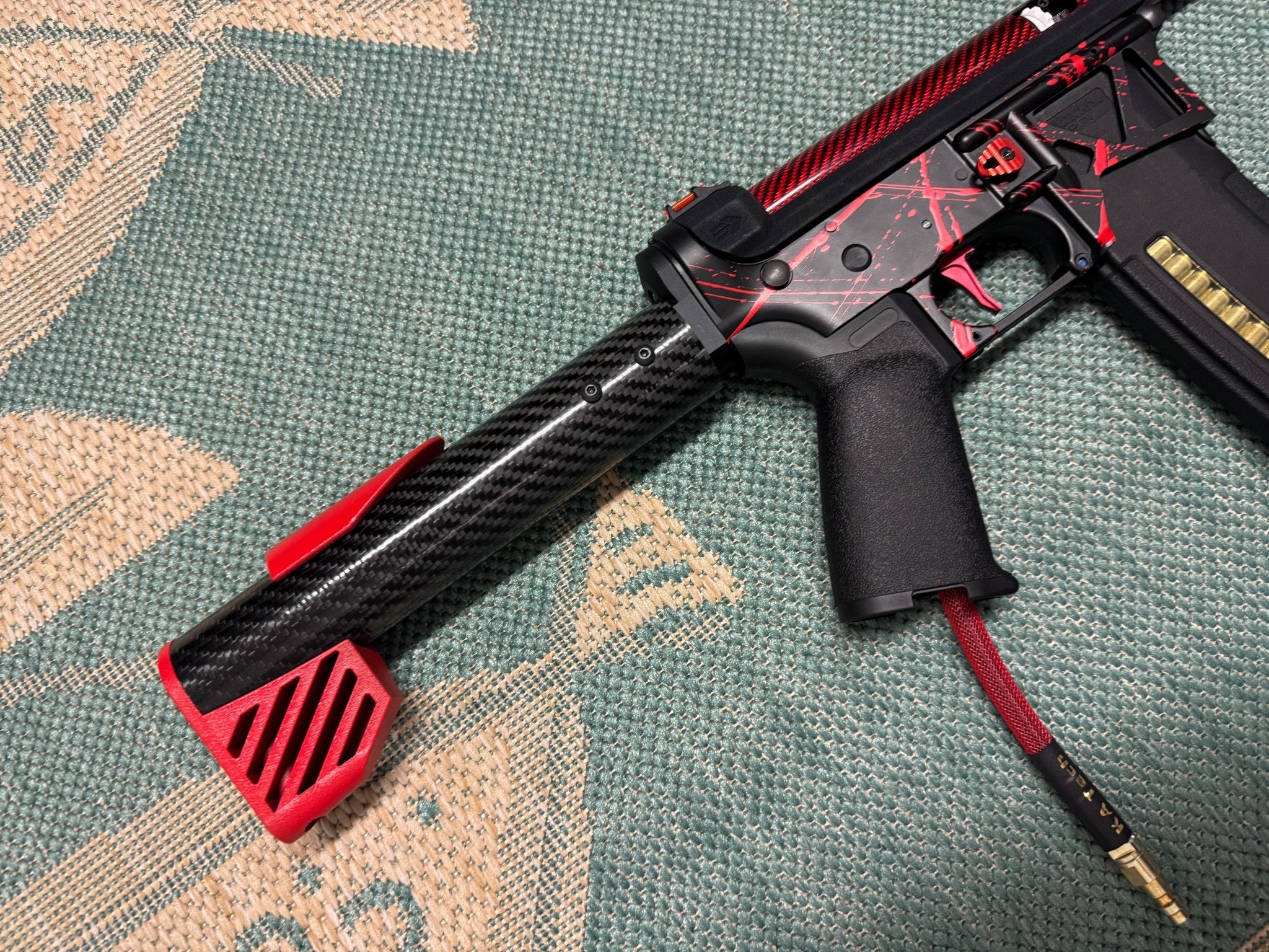 KA Tech MAC Polarstars F2 AR8 HPA M4 Carbon Type 3 Skeletonized Cerakote Splatter - KA Tech Airsoft - Polarstar F2