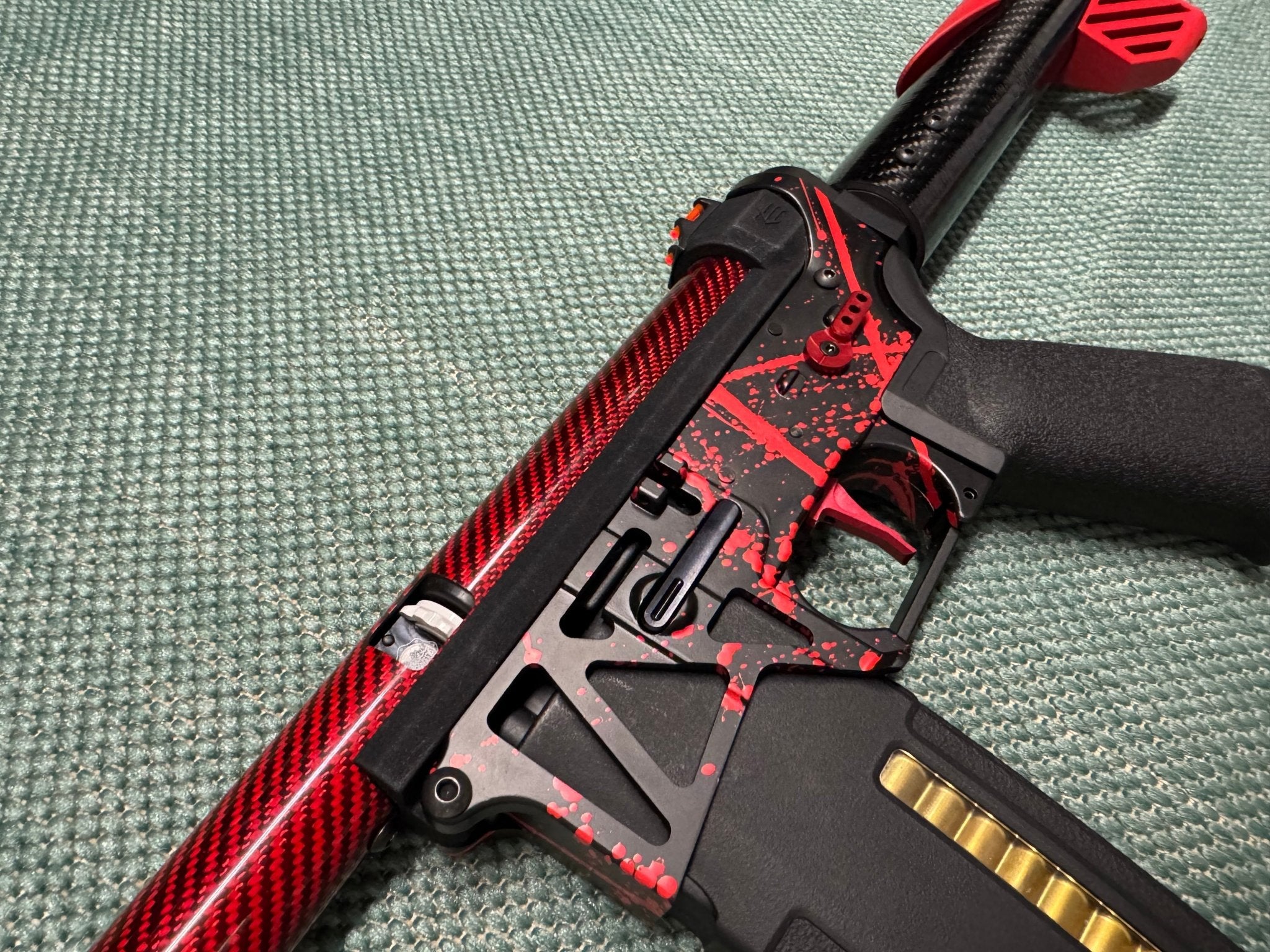 KA Tech MAC Polarstars F2 AR8 HPA M4 Carbon Type 3 Skeletonized Cerakote Splatter - KA Tech Airsoft - Polarstar F2