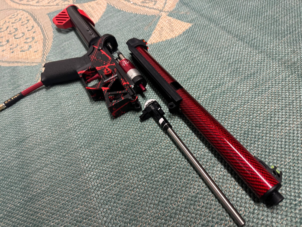 KA Tech MAC Polarstars F2 AR8 HPA M4 Carbon Type 3 Skeletonized Cerakote Splatter - KA Tech Airsoft - Polarstar F2