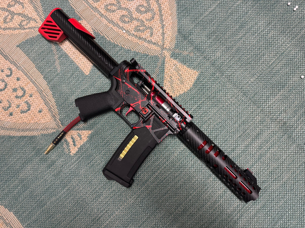 KA Tech MAC Polarstars F2 AR8 HPA M4 Carbon Type 3 Skeletonized Cerakote Splatter - KA Tech Airsoft - Polarstar F2
