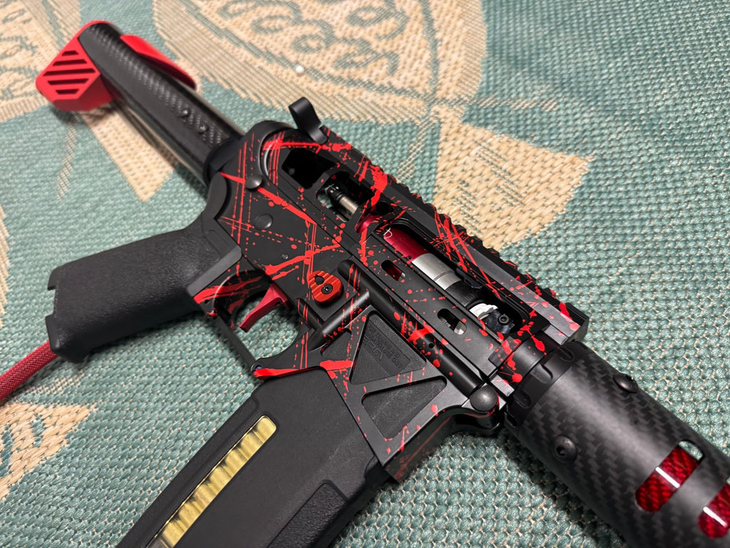KA Tech MAC Polarstars F2 AR8 HPA M4 Carbon Type 3 Skeletonized Cerakote Splatter - KA Tech Airsoft - Polarstar F2