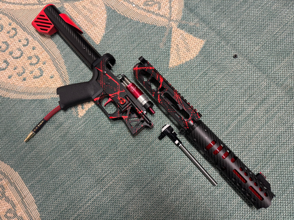 KA Tech MAC Polarstars F2 AR8 HPA M4 Carbon Type 3 Skeletonized Cerakote Splatter - KA Tech Airsoft - Polarstar F2