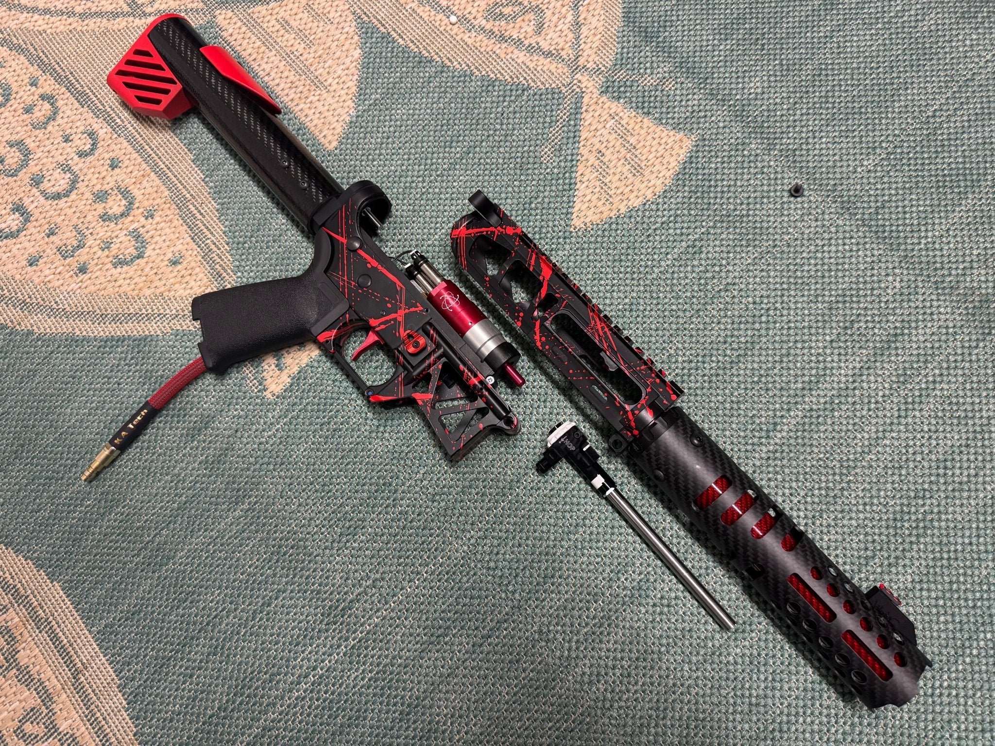 KA Tech MAC Polarstars F2 AR8 HPA M4 Carbon Type 3 Skeletonized Cerakote Splatter - KA Tech Airsoft - Polarstar F2