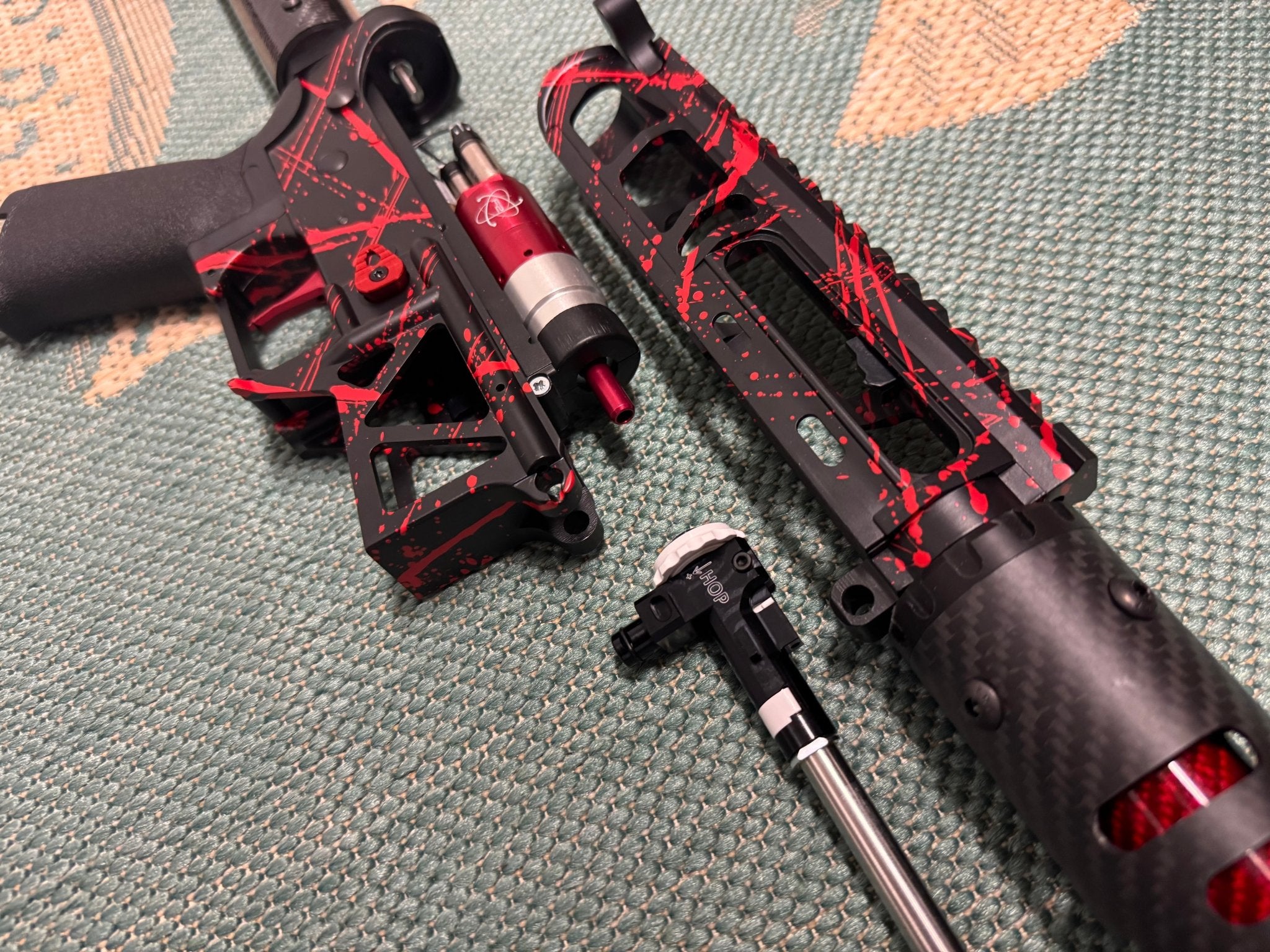 KA Tech MAC Polarstars F2 AR8 HPA M4 Carbon Type 3 Skeletonized Cerakote Splatter - KA Tech Airsoft - Polarstar F2
