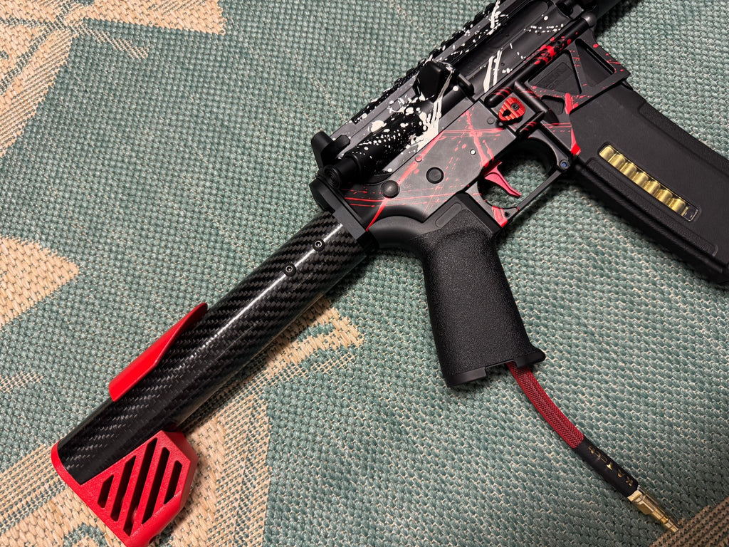 KA Tech MAC Polarstars F2 AR8 HPA M4 Carbon Type 3 Skeletonized Cerakote Splatter - KA Tech Airsoft - Polarstar F2