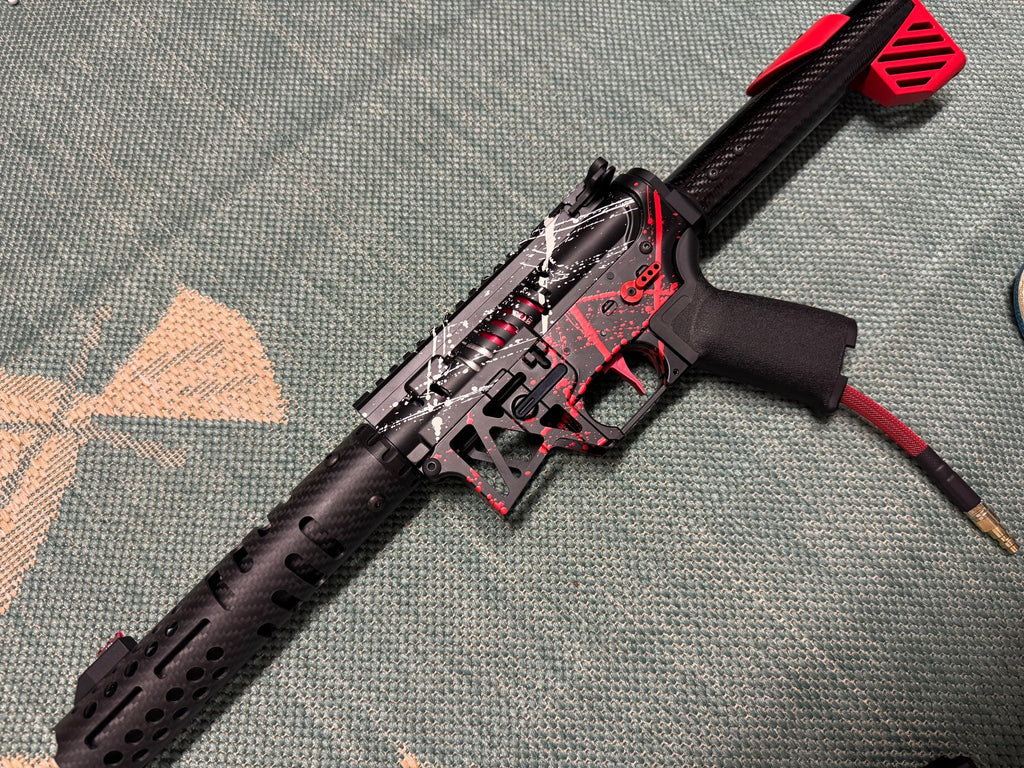 KA Tech MAC Polarstars F2 AR8 HPA M4 Carbon Type 3 Skeletonized Cerakote Splatter - KA Tech Airsoft - Polarstar F2