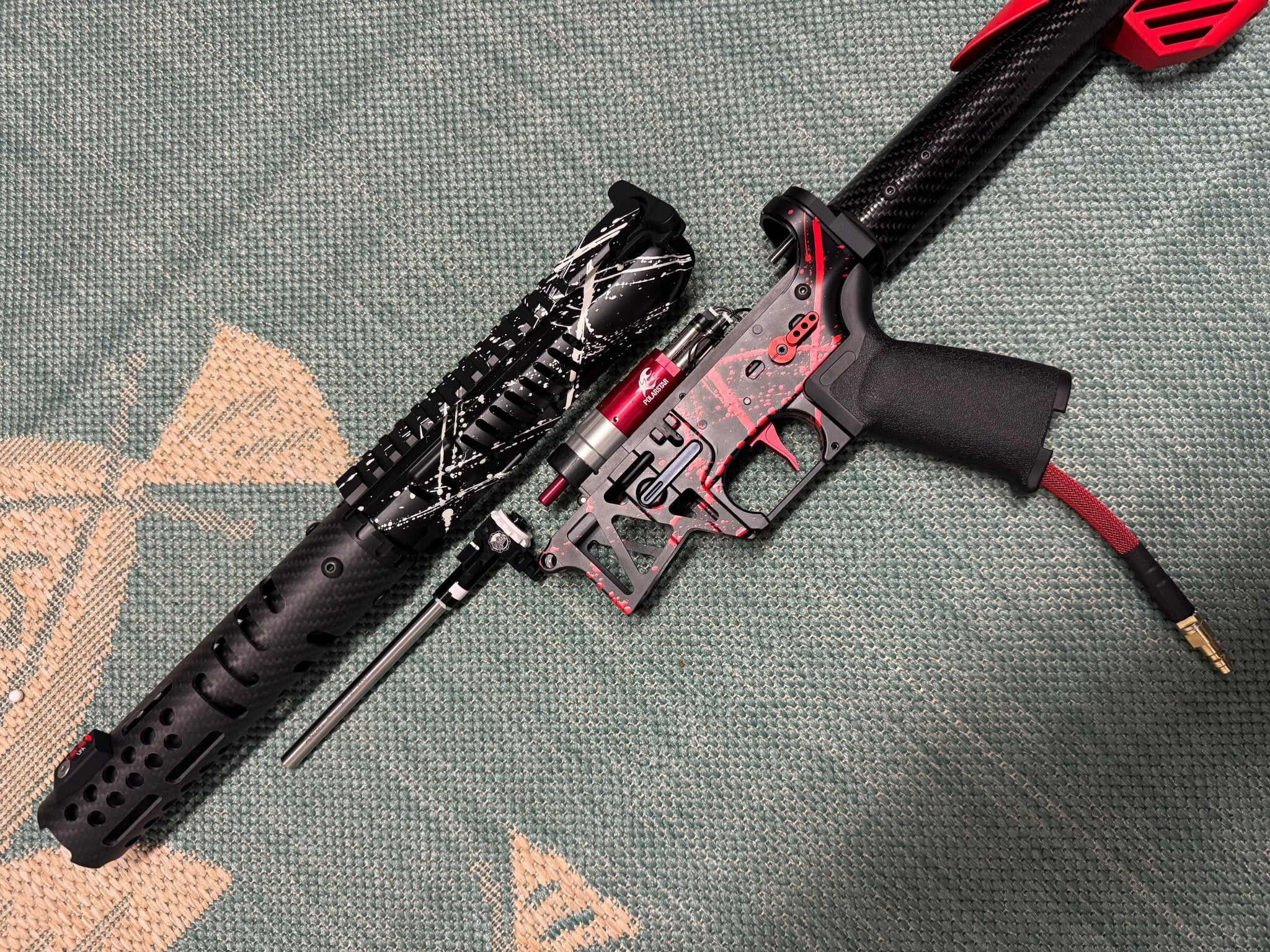 KA Tech MAC Polarstars F2 AR8 HPA M4 Carbon Type 3 Skeletonized Cerakote Splatter - KA Tech Airsoft - Polarstar F2