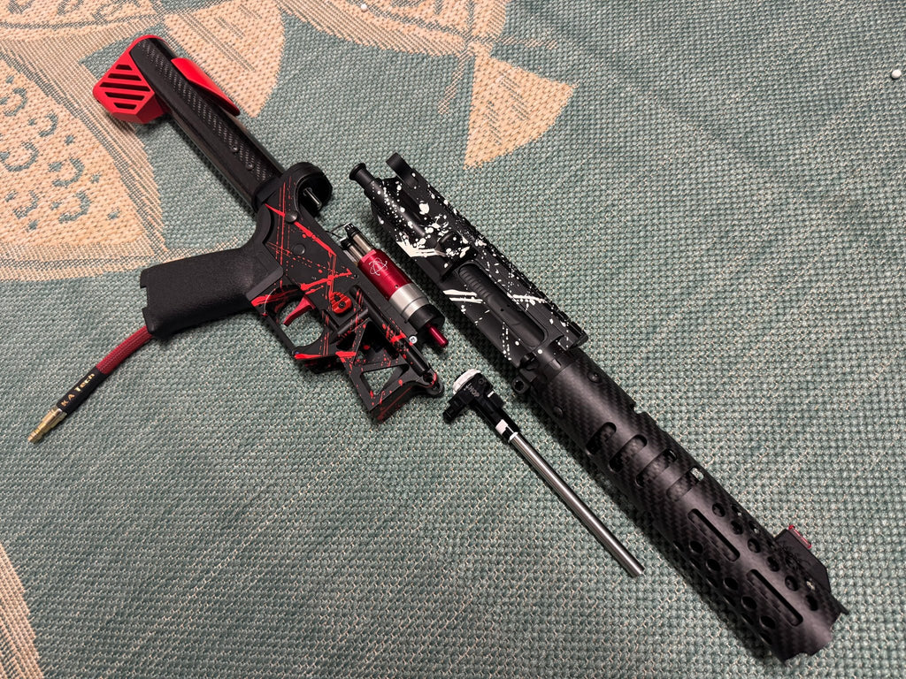 KA Tech MAC Polarstars F2 AR8 HPA M4 Carbon Type 3 Skeletonized Cerakote Splatter - KA Tech Airsoft - Polarstar F2